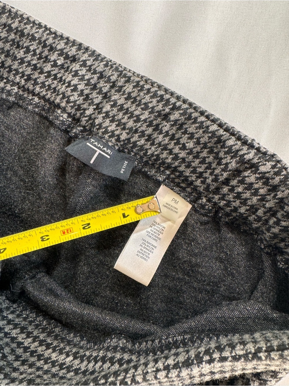 Tahari pull on knit houndstooth pants Petite Medium Business Casual - Picture 4 of 5